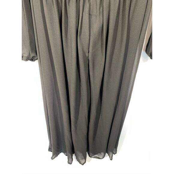 Rubber Ducky Women's Pleated Cutout Back Midi Empire Waist Dress Black Small - Picture 5 of 6